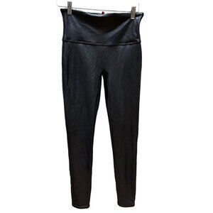 Spanx‎ Leggings High-Waisted Pull On Stretch Faux Leather Black Slimming Size L